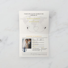 elegante Hochzeitseinladung im Reisepass-Design Einladung