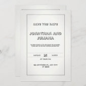 Elegante Hochzeitseinladung in Weiß Einladung (Vorne/Hinten)