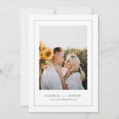 Elegante Hochzeitseinladung, klassische moderne Ho Einladung (Rückseite)