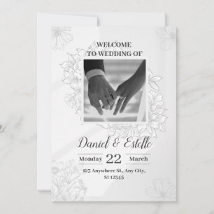 Elegante Hochzeitseinladung mit Blumendesign Einladung