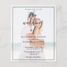Elegante Hochzeitseinladung mit Budget-Script-Foto