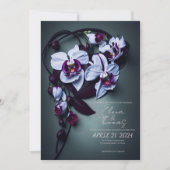 Elegante Hochzeitseinladung mit Dark Lila Orchid Einladung (Vorderseite)