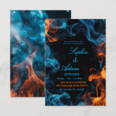 Elegante Hochzeitseinladung mit Doppel-Flamme Moti RSVP Karte (Vorne/Hinten)