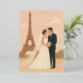 Elegante Hochzeitseinladung mit Goldfolie – Paris Folieneinladung
