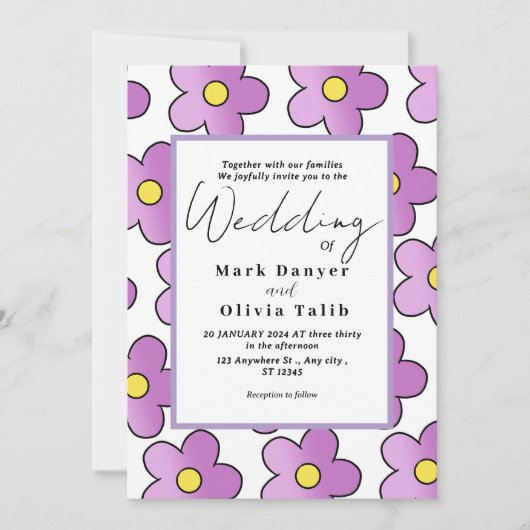 Elegante Hochzeitseinladung mit moderner Kalligraf Einladung (Vorderseite)