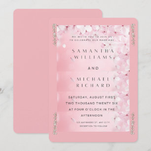 Elegante Hochzeitseinladung mit rosa Kirschblüten Einladung