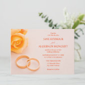 Elegante Hochzeitseinladung mit Rose Einladung (Stehend Vorderseite)