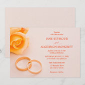 Elegante Hochzeitseinladung mit Rose Einladung (Vorne/Hinten)