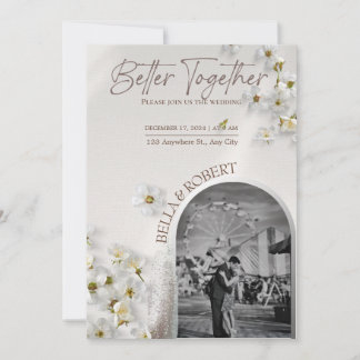 Elegante Hochzeitseinladung mit silbernem Glitter Einladung