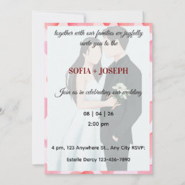 Elegante Hochzeitseinladung, Moderne Braut und Brä Einladung