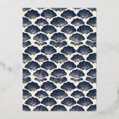 Elegante Hochzeitseinladung Navy Seashell Folieneinladung (Rückseite)