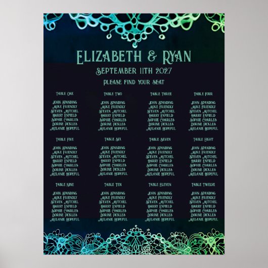 Elegante Hochzeitseinladung Poster (Vorne)