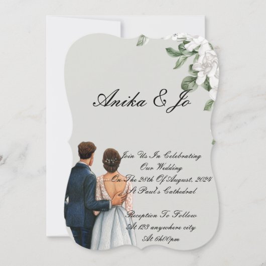 Elegante Hochzeitseinladung Save The Date (Vorderseite)