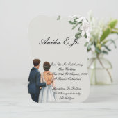 Elegante Hochzeitseinladung Save The Date (Stehend Vorderseite)