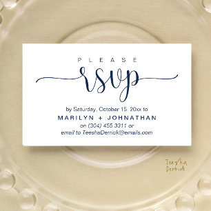 Elegante Hochzeitseinladungen RSVP per Telefon ode Begleitkarte