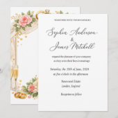 Elegante Hochzeitseinladungshülle | Romantische Bl Einladung (Vorne/Hinten)