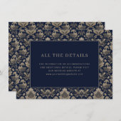 Elegante Hochzeitseinladungskarte Begleitkarte (Vorne/Hinten)