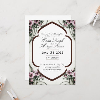 Elegante Hochzeitseinladungskarte Einladung