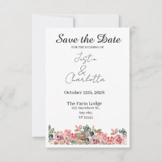 Elegante Hochzeitseinladungskarte zur Vorankündigu Save The Date
