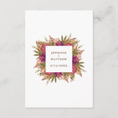 Elegante Hochzeitsempfehlung für den Botanischen G Begleitkarte (Rückseite)