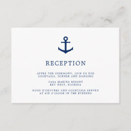 Elegante Hochzeitsempfehlung für Nautical Anchor Begleitkarte