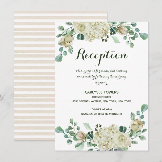 Elegante Hochzeitsempfehlung für Wasserfarben Begleitkarte (Vorne/Hinten)