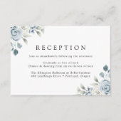 Elegante Hochzeitsempfehlung mit Blauer Flora Begleitkarte (Vorderseite)