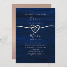 Elegante Hochzeitsempfehlung mit Gold und Navy