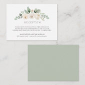 Elegante Hochzeitsempfehlung mit weißer Blüte Begleitkarte (Vorne/Hinten)