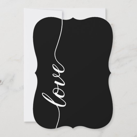 Elegante Hochzeitsempfehlung Schwarz-weiß Einladung (Rückseite)