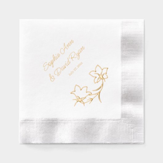 Elegante Hochzeitsempfehlung Servietten Mit Folie (Vorderseite)