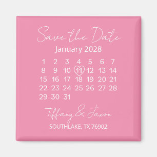 Elegante Hochzeitserinnerung Rosa und Weiß Magnet