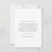 Elegante Hochzeitserklärung mit benutzerdefinierte Dankeskarte (Rückseite)