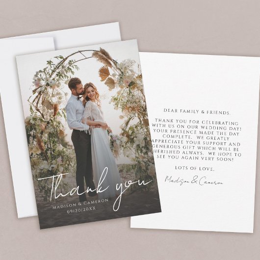 Elegante Hochzeitserklärung mit benutzerdefinierte Dankeskarte