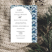 Elegante Hochzeitsfeier an der blauen Grenze Einladung