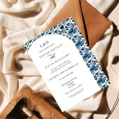 Elegante Hochzeitsfeier an der blauen Grenze Einladung