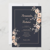 Elegante Hochzeitsfeier der Marine Einladung (Vorderseite)