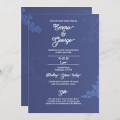 Elegante Hochzeitsfeier der Marine Einladung (Vorne/Hinten)