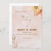 Elegante Hochzeitsfeier Einladung (Vorne/Hinten)