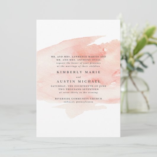 Elegante Hochzeitsfeier Einladung (Stehend Vorderseite)