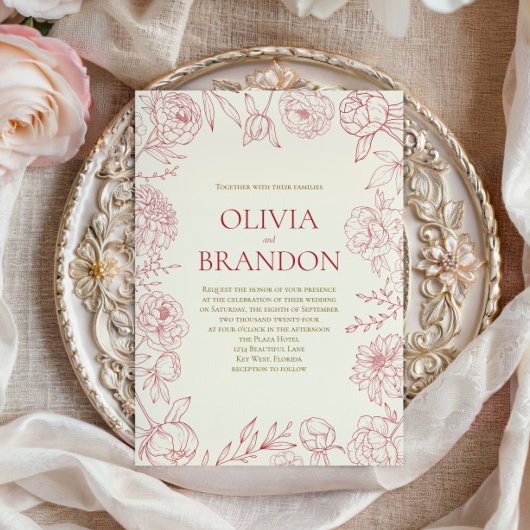 Elegante Hochzeitsfeier Einladung