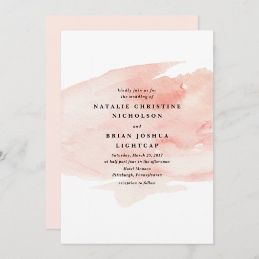 Elegante Hochzeitsfeier Einladung (Vorne/Hinten)