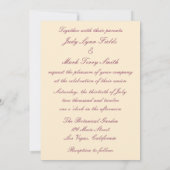 Elegante Hochzeitsfeier Einladung (Rückseite)