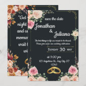 elegante Hochzeitsfeier Einladung (Vorne/Hinten)