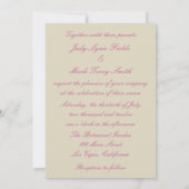 Elegante Hochzeitsfeier Einladung (Rückseite)
