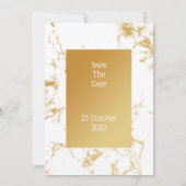 Elegante Hochzeitsfeier, Goldmarmor Einladung (Rückseite)