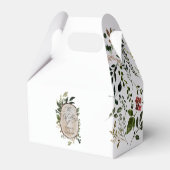 Elegante Hochzeitsfeier im botanischen Grünen Geschenkschachtel (Rückseite)