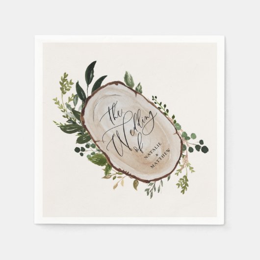 Elegante Hochzeitsfeier im botanischen Grünen Serviette (Vorderseite)