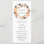 Elegante Hochzeitsfeier im Rustikalen Fall Programm (Vorderseite)