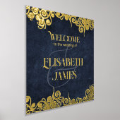 Elegante Hochzeitsfeier in Blau und Gold Foliendrucke (Ablage )